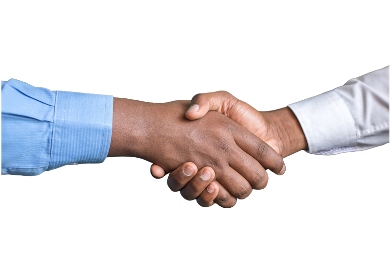 Two partners shakes hands in agreement